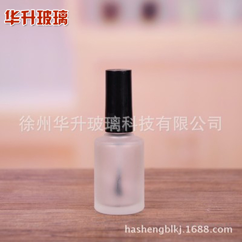 批发5ml透明指甲油玻璃瓶带刷头空瓶15ml磨砂化妆品分装瓶小容量