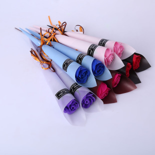 Factory direct creative Tanabata Valentine's Day gift soap flower single soap flower bright Rose