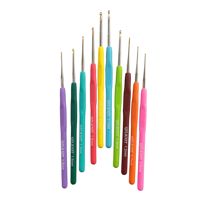 Herramientas de tejer suéter aguja nueva TPR silicona fina encaje ganchillo conjunto 10 bolsas