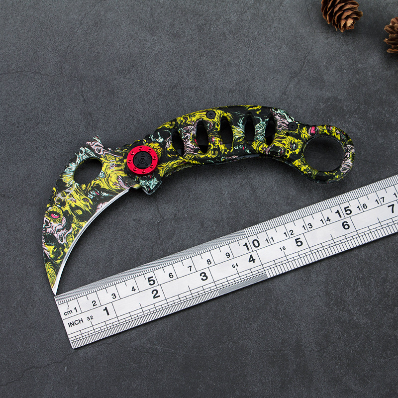 野营丛林野外生存小刀 古怪特色爪刀 游戏弯形折叠爪刀