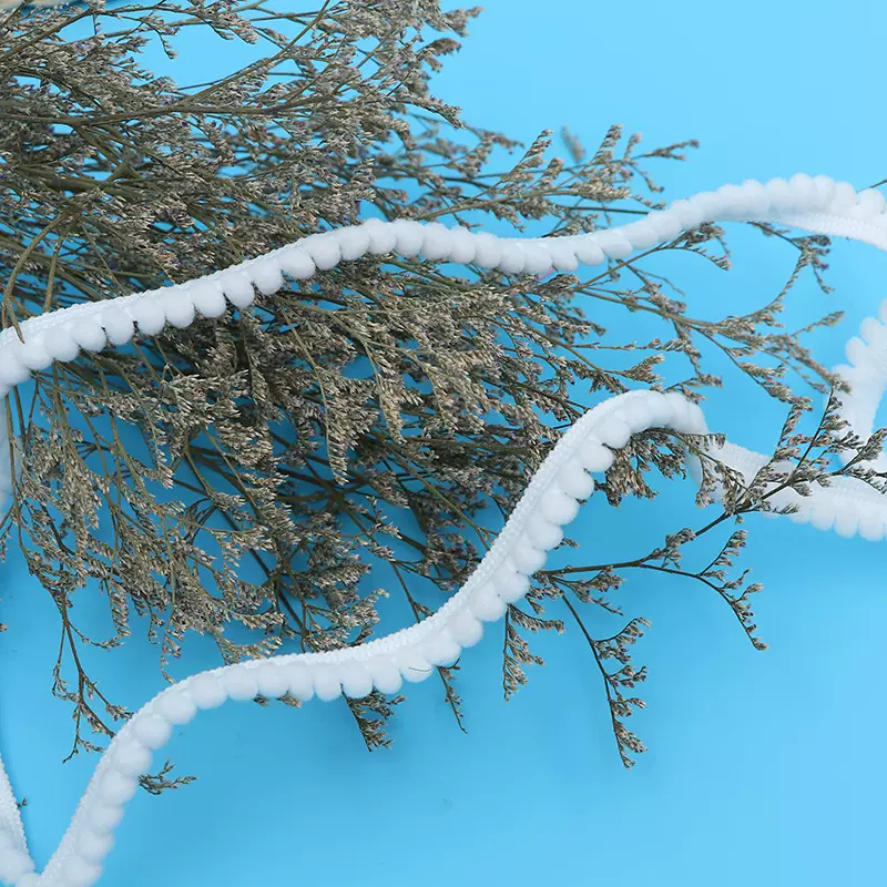 彩虹毛球民族风刺绣毛球装饰带 流苏DIY服装辅料衣领花边