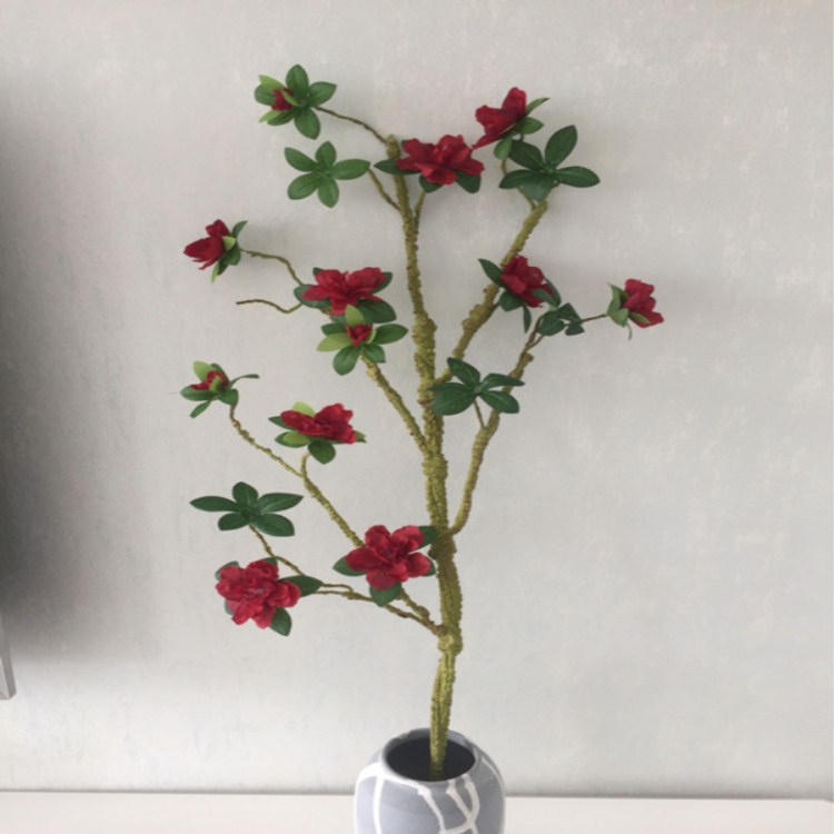 Flor artificial azalea espuma suave rama hogar Sala decoración bonsai arreglo floral modelado