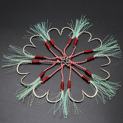 Iron plate double hook, boat fishing hook, Austrian gold iron plate double hook, 10#-20# tied line with bright silk lure bait and fishhook