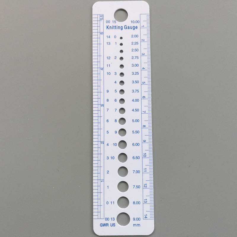 Herramientas de tejer suéter aguja calibre de plástico PVC aguja larga calibre