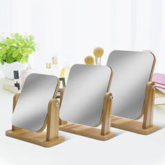 Stylish Fashion Mirror High-Definition Wooden Foldable Student Dormitory Vanity Mirror Simple Rotating Vanity Mirror