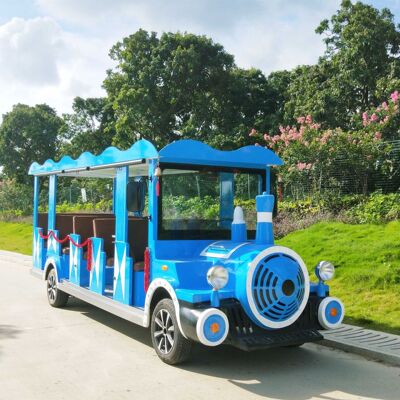 Electric Train 14 blue Electric Sightseeing Bus Trackless small train