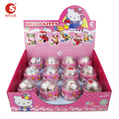 Tiderise Animation Sanrio Hello Kitty Blind Box Coolomi Building Blocks Complete Set of Gacha Egg Girls Birthday Toy Gift