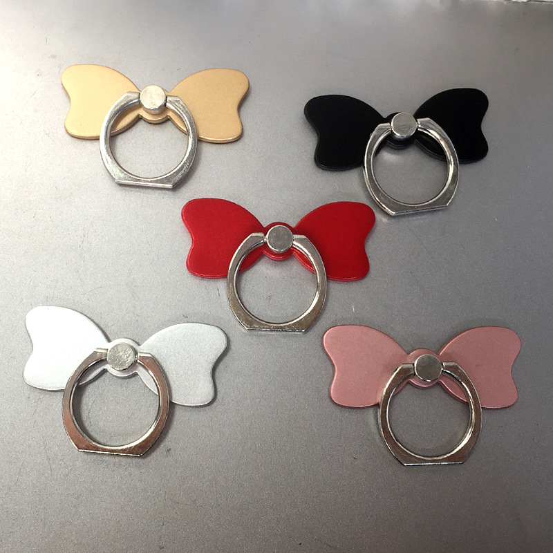 New Bow Mobile Phone Ring Buckle Bracket Creative Gift Metal Buckle Thick Ring Lazy People Ring Bracket
