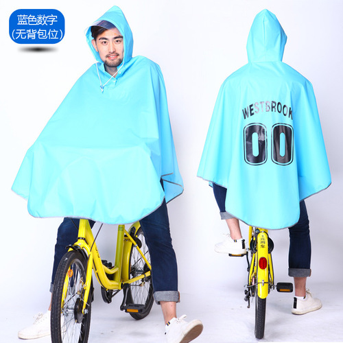 Raincoat for Cycling - Unisex Single Adult Mountain Bike Fashion Student Electric Bicycle Rain Poncho with Large Size
