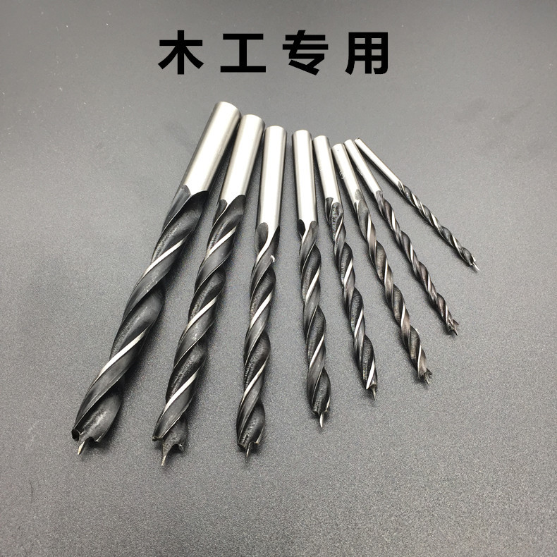 Woodworking three-point drill round shank woodworking drill Yiluo drill bit 3-10mm set twist drill bit