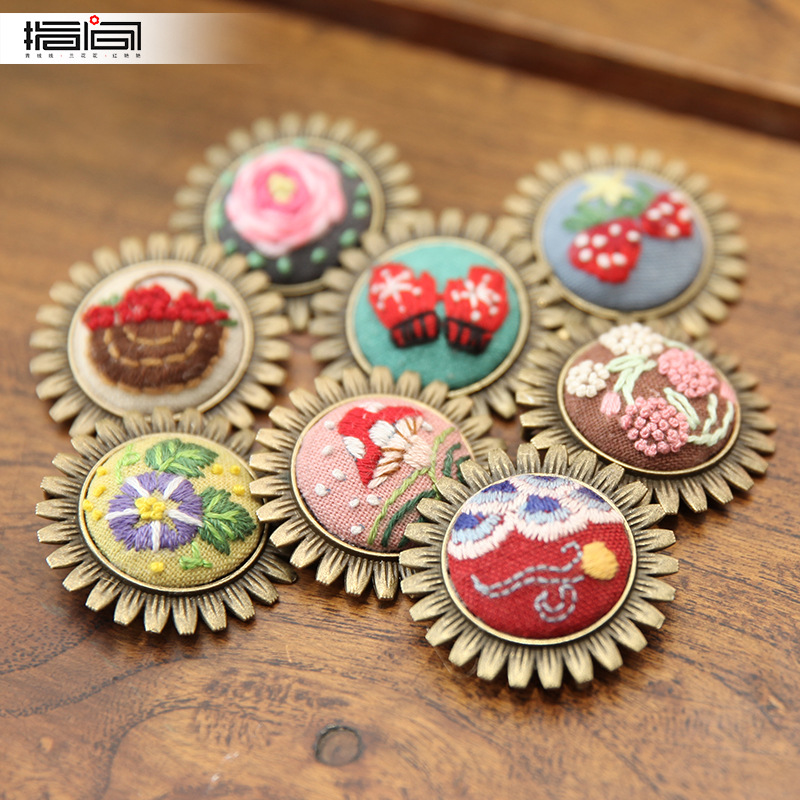 Jinhao bordado DIY hecho a mano broche suéter cadena adulto matar tiempo Lu bordado cinta bordado Cruz puntada broche