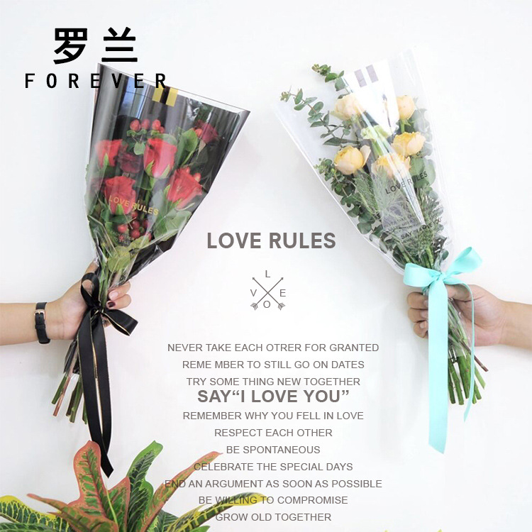 Roland bolsa de embalaje de flores bolsa de ramo de código de amor múltiples rosas bolsa de embalaje de flores ramo de material floral