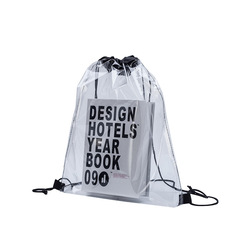 Manufacturer PVC drawstring bag dustproof transparent plastic drawstring backpack bag supports logo printing