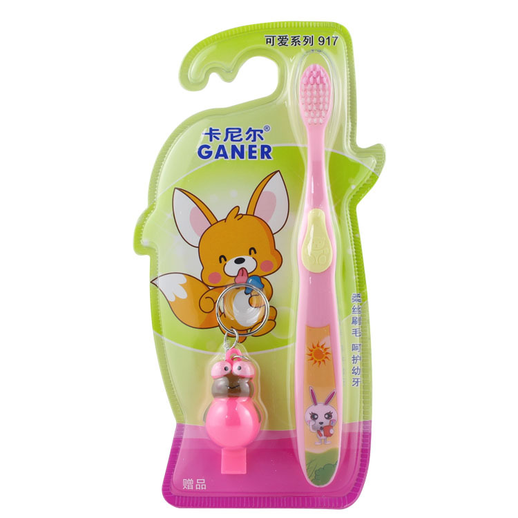 Carnier 917 children's cartoon toothbrush wholesale toy with whistle baby toothbrush supermarket Department Store