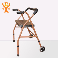 帶輪助行器 帶輪帶座助行器老人加厚助行器 殘疾人康復訓練助步器