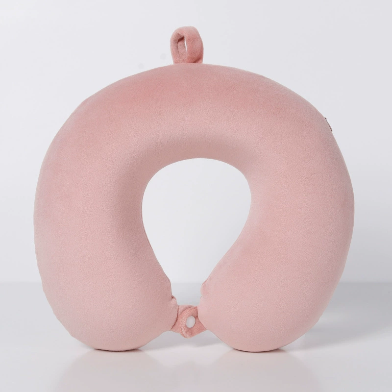 Travel pillow direct sales solid color spandex U-shaped pillow memory foam creative design nap neck pillow wholesale