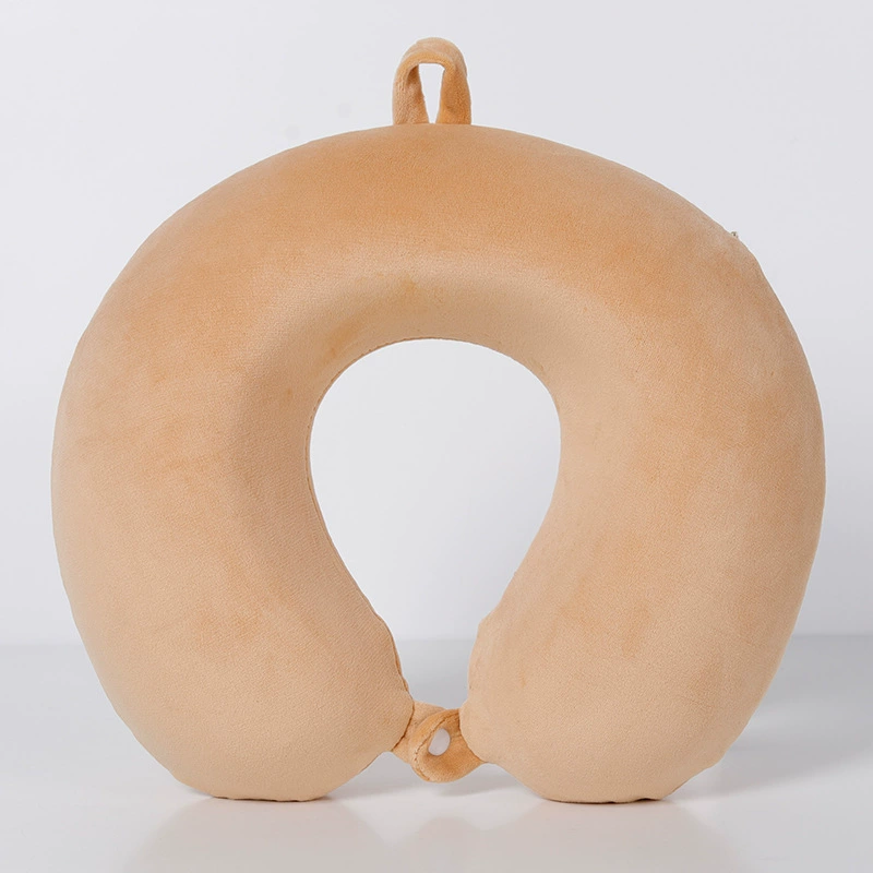 Travel pillow direct sales solid color spandex U-shaped pillow memory foam creative design nap neck pillow wholesale