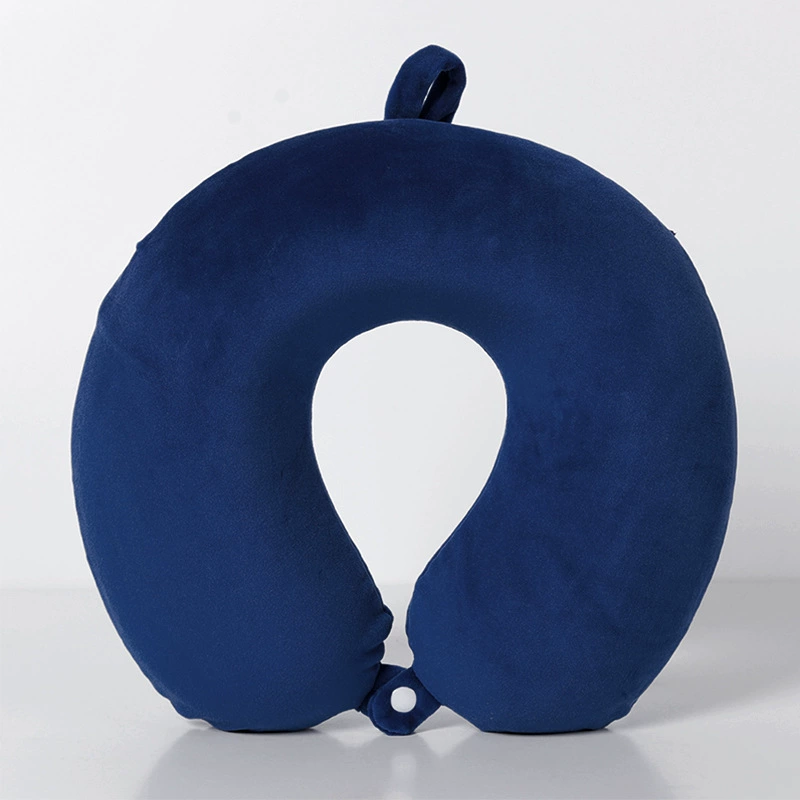 Travel pillow direct sales solid color spandex U-shaped pillow memory foam creative design nap neck pillow wholesale