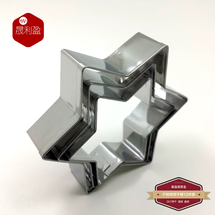 Hexagonal set heart shaped, compact mold stainless steel, wholesale, 12 pieces
