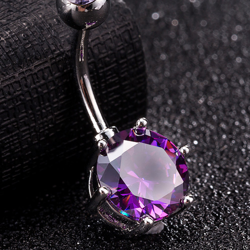 Multicolor zircon medical steel belly button ring, belly button button, piercing fashion navel jewelry factory direct sale