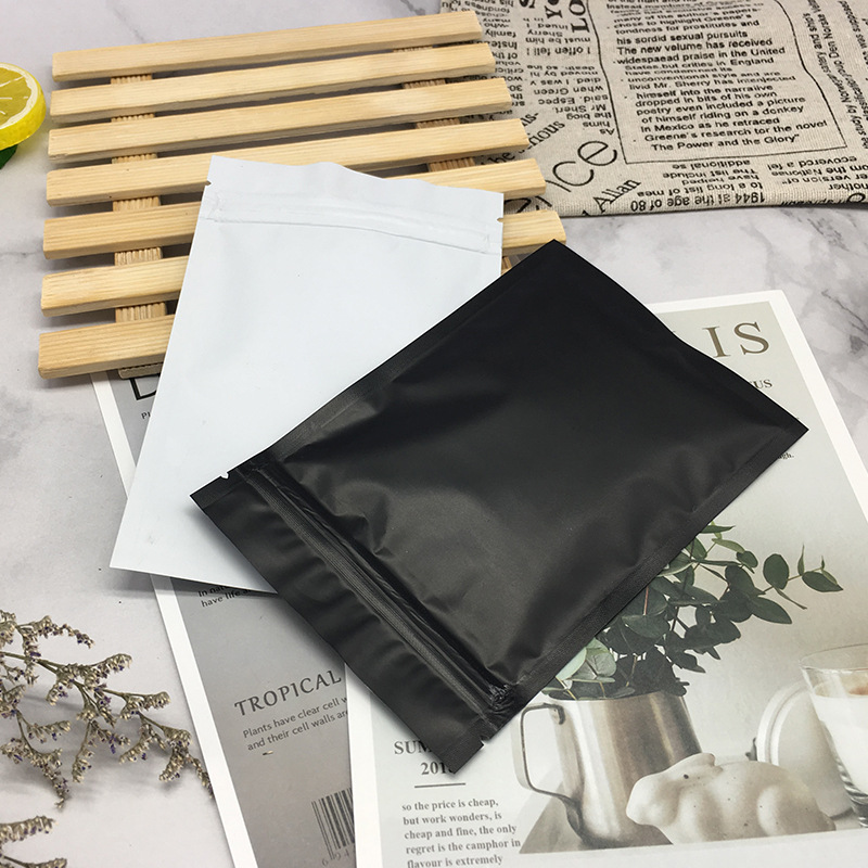 现货黑色自封袋铝箔自封袋中药面膜袋化妆品小样袋定 制印刷批发