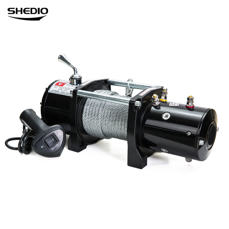 晟雕电动绞盘12V/24V 3000磅汽车越野车电动牵引机 车载电动绞盘