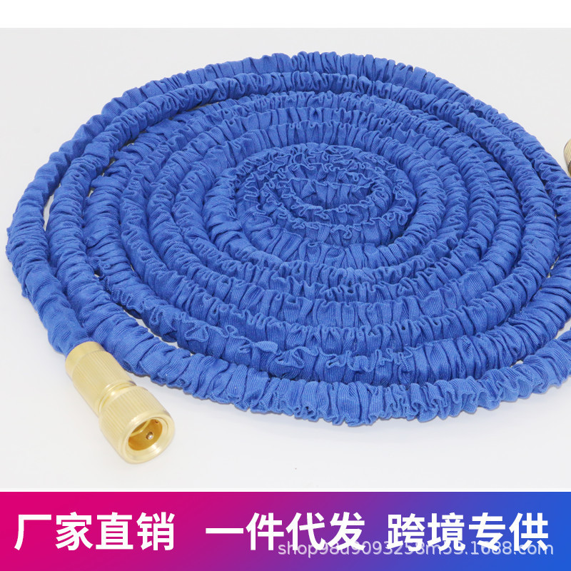 厂家批发亚洲全铜快接天然橡胶抗寒耐冻三倍花园伸缩水管25-150FT