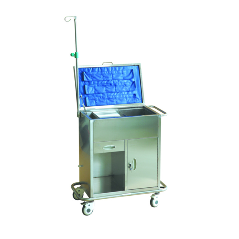 医院用不锈钢抢救用车病人急救用车推车医院抢救用车多功能急救车
