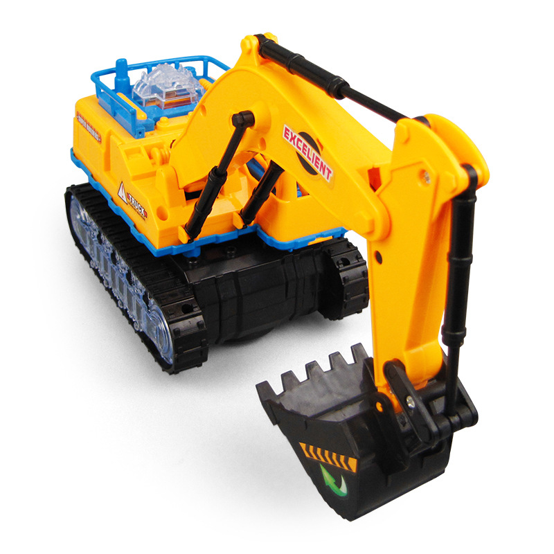 Eléctrico Universal Flash música excavadora ingeniería vehículo excavadora niños Venta caliente gancho máquina juguete coche puesto al por mayor