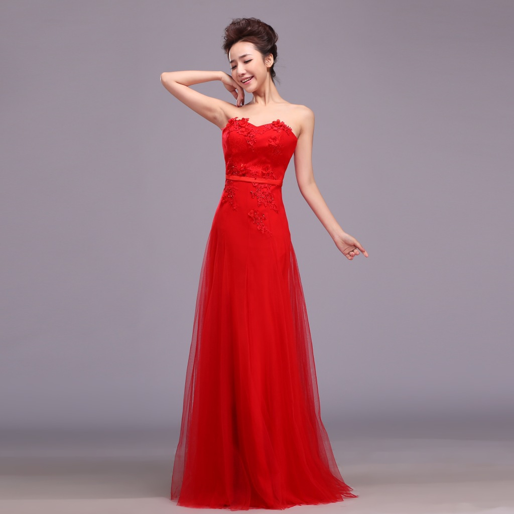 Red evening dress