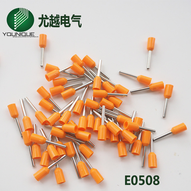 尼龙绝缘护套管形端子针形接线鼻子欧式管型冷压接线端子0.5平方
