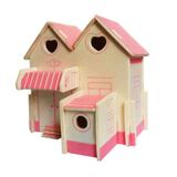 Розовая деревянная реалистичная хижина, головоломка, игрушка, DIY, домик своими руками