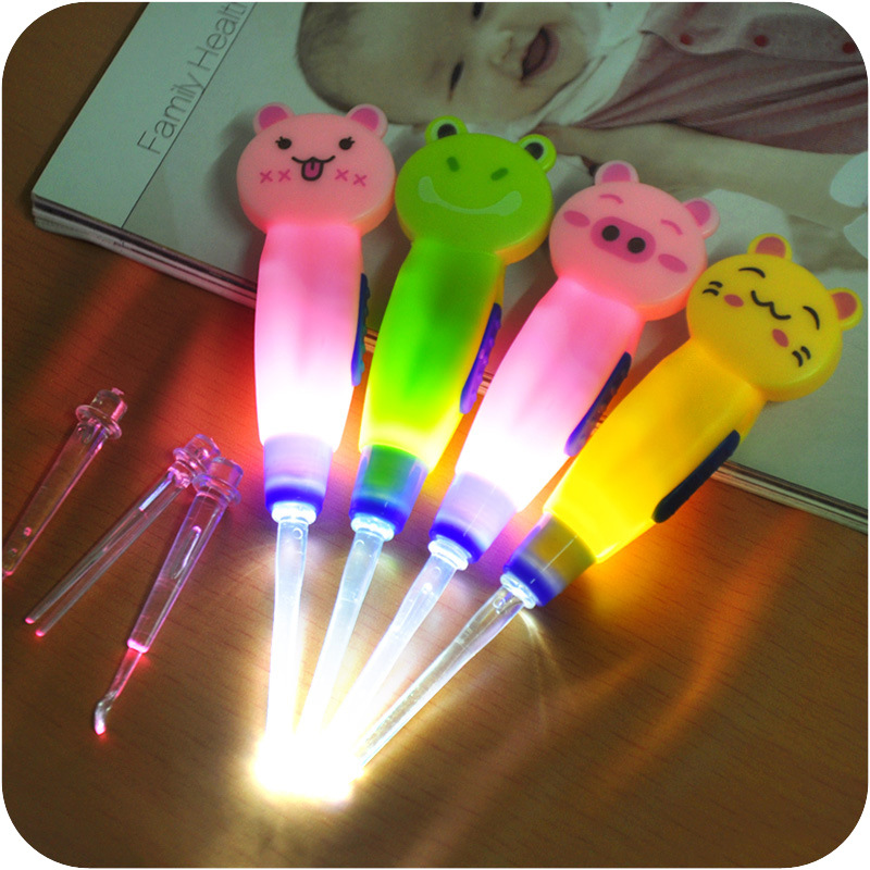 Cartoon removable glowing ear picking with animals for ears