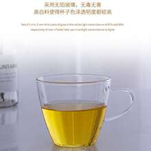 红花草果绿乌龙普洱茶带把水杯 创意简约玻璃茶具玻璃品茶杯