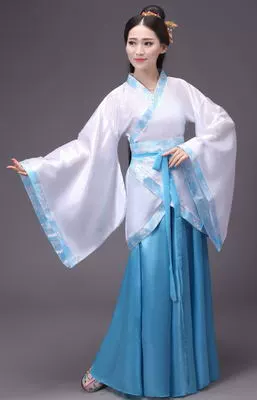 White coat and blue skirt