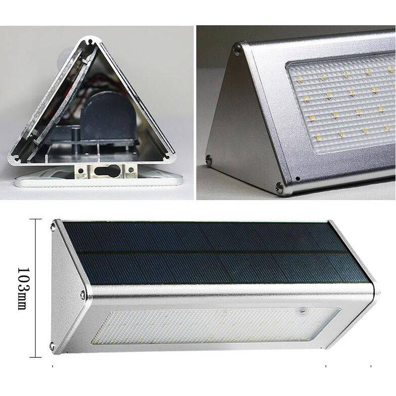 Suministro directo de fábrica lámpara de calle solar 48led aleación de aluminio luz inteligente sentido calle lámpara patio radar inducción lámpara de pared