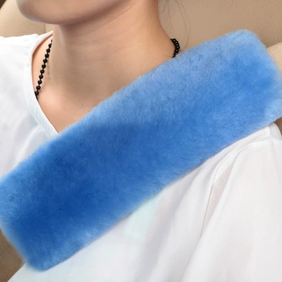 Cover Car Interior Supplies, Seat belt shoulder pad - sky-blue-expanded-flat-dimensions-25cm-long-and-8cm-wide