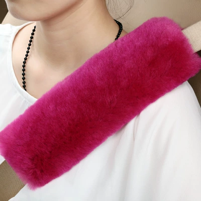 Pad Universal Thickeneded Seat Belt – Seat belt shoulder pad - rose-red-expanded-flat-dimensions-25cm-long-and-8cm-wide