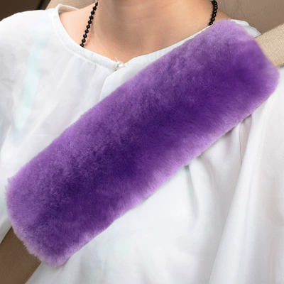 Seat belt shoulder pad: Safety Belt Shoulder Pad Universal - light-purple-expanded-flat-dimensions-25cm-long-and-8cm-wide