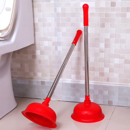 Toilet plunger with powerful thread rubber plunger rubber pusher to unblock toilet siphon sewer drain large suction plunger