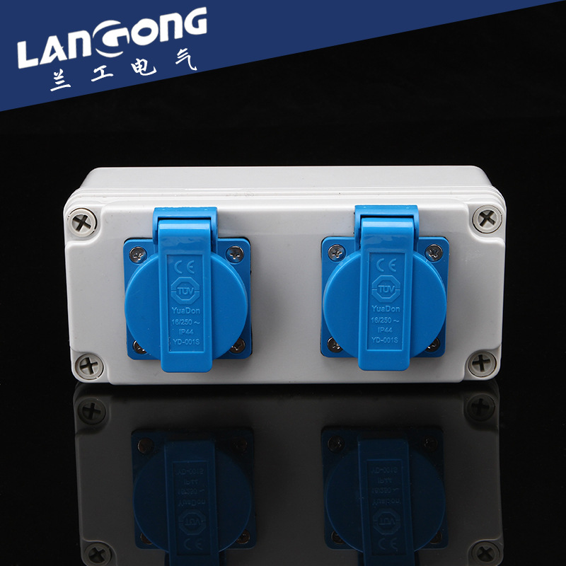 墙壁插座 两位瑞士插座 防水等级IP44墙壁插座 防水防尘插座