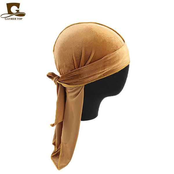 Amazon high -quality velvet long -tail pirate hat long ribbon head…