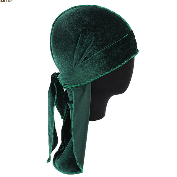 Amazon high -quality velvet long -tail pirate hat long ribbon head…
