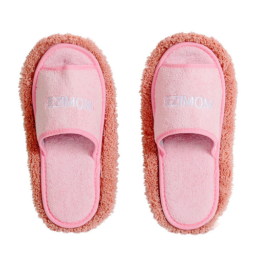 Export order Korean beautiful plush machine washable floor wiping slippers lazy detachable four seasons wooden floor slippers