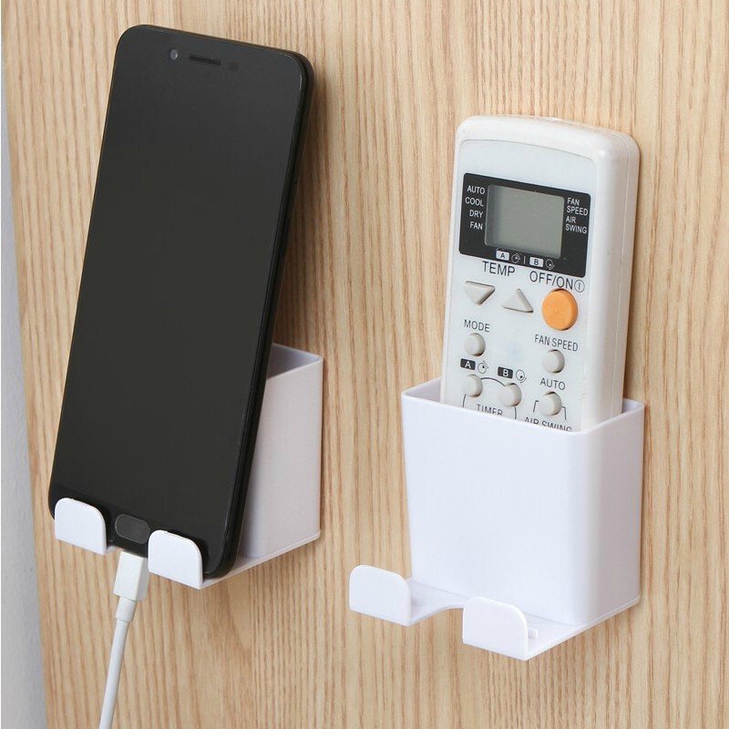 Remote Control Storage Rack Mobile Phone Charging Stand Plug Headphone Storage Box Remote Control Storage Box with Hook