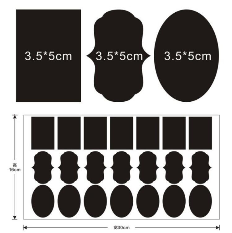 可擦标签贴PVC装饰黑板贴标签厨房标记贴黑色标记分类不干胶标签