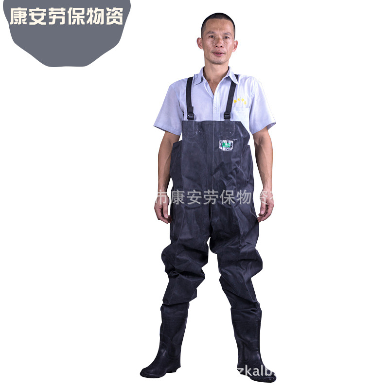 半身下水裤加厚雨裤水裤抓鱼捕鱼钓鱼裤挖藕服插秧服雨衣裤黑色