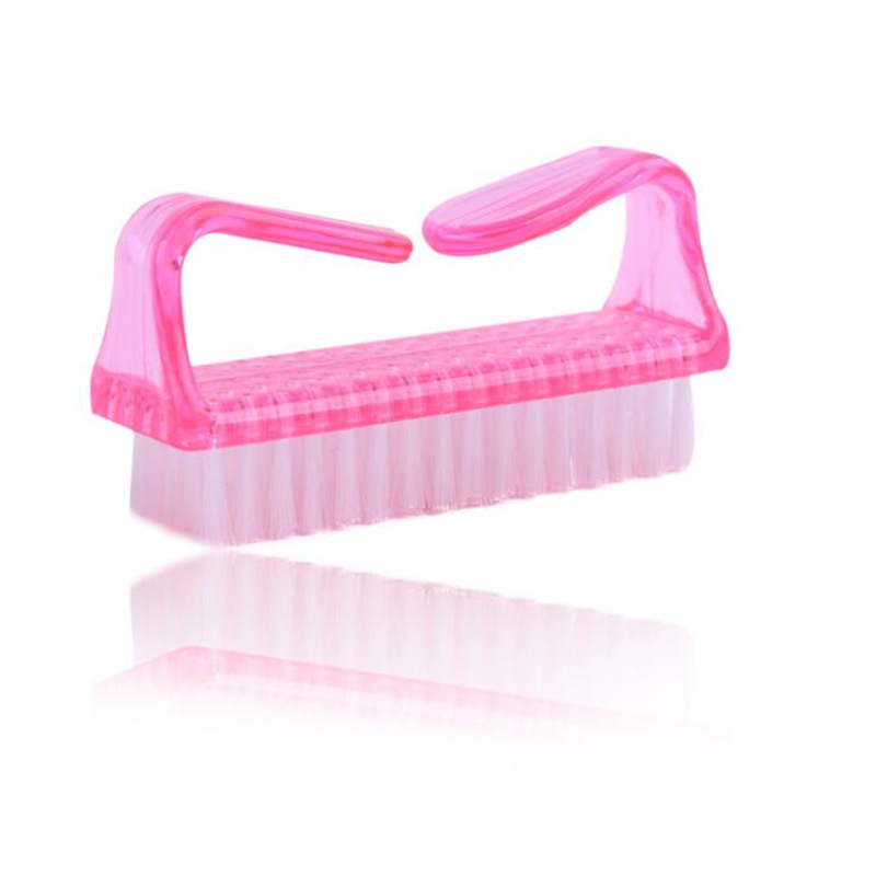 Cepillo de limpieza de uñas Cepillo de cuerno de plástico grande Cepillo de pintura para uñas Cepillo de cuerno de oveja Herramienta de limpieza y limpieza de uñas