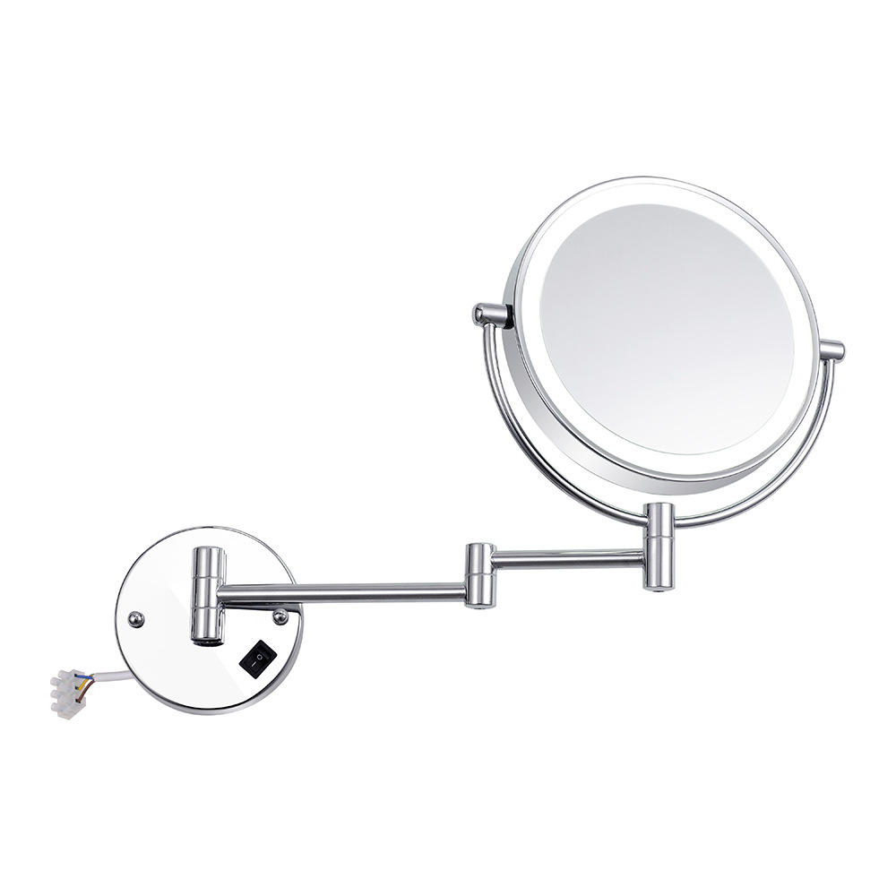 Espejo de baño Baño Led con luz retráctil plegable espejo colgante espejo cosmético oculto cableado Hotel