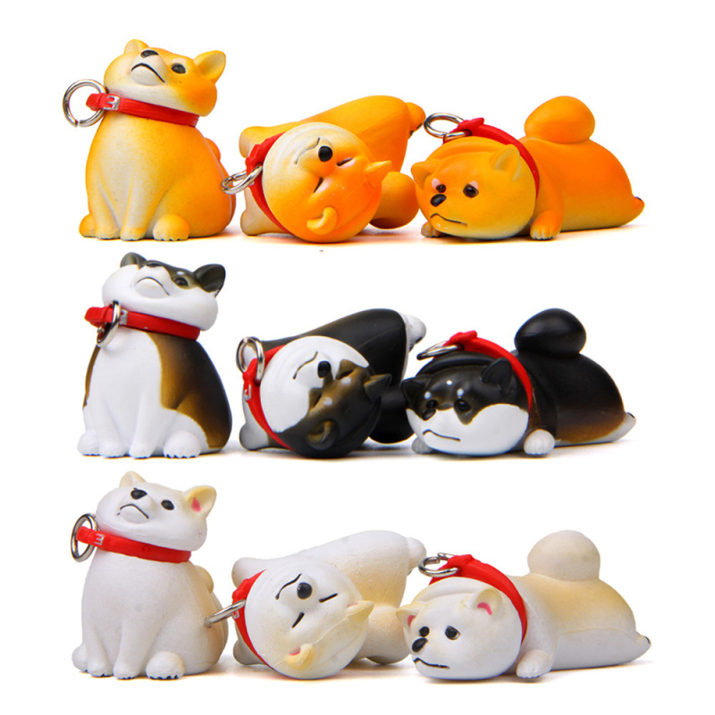 Self-Healing and Warmth Series Rejection Dog Shiba Inu Don’T Want to Walk Shiba Inu Figure K-Style Creative Baking and Landscaping Doll
